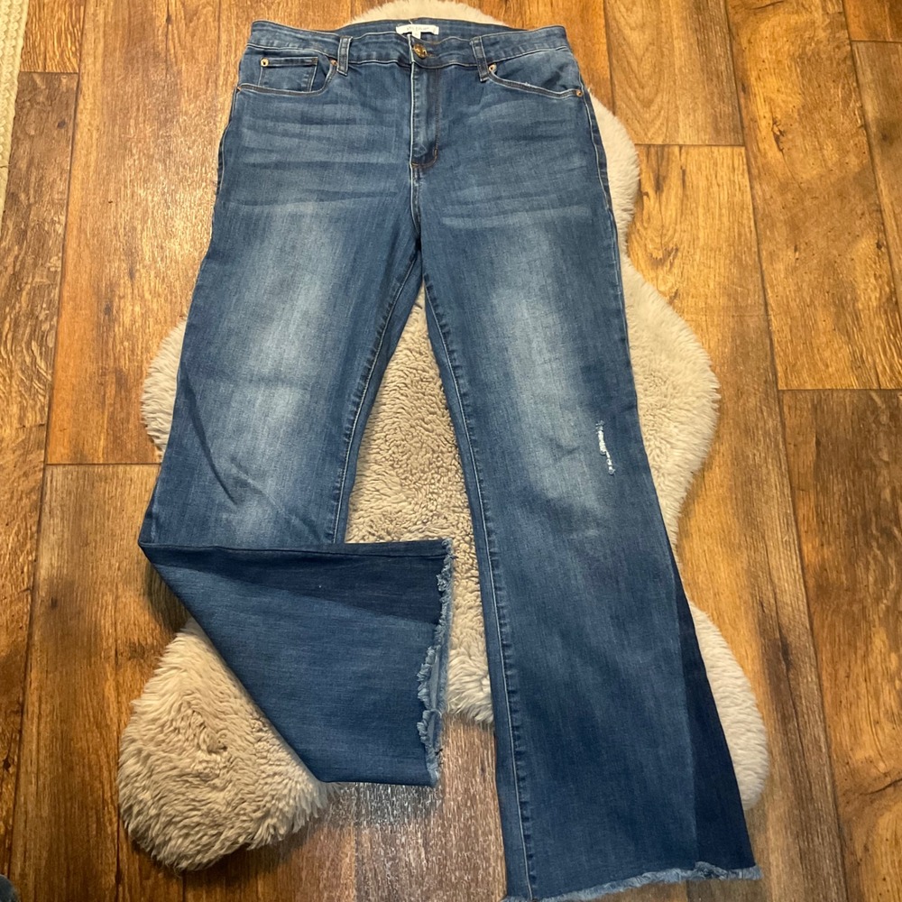 STS Blue Size 31 Stretch Flare Two Tone Hem Denim Jeans Womens